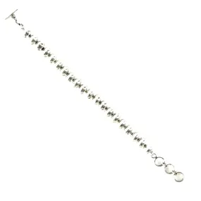 Marie Yazzie Sterling Silver Stamp Bead Bracelet