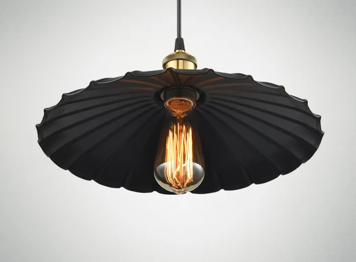 Massima Vintage Scalloped Umbrella Shade Pendant Lamp