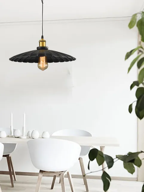 Massima Vintage Scalloped Umbrella Shade Pendant Lamp