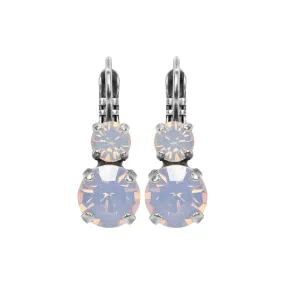 Medium Double Stone Leverback Earrings in "Rose Water Opal" *Custom*