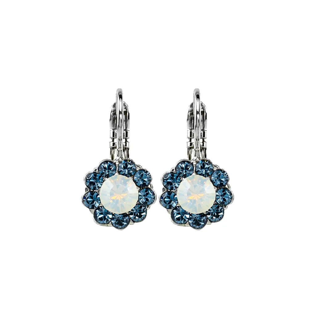 Medium Flower Leverback Earrings in "Mood Indigo" *Custom*