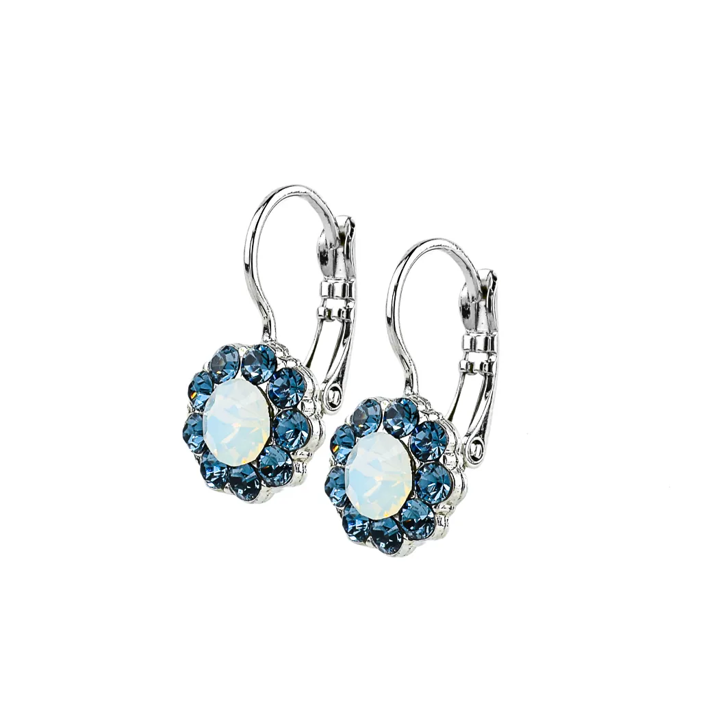 Medium Flower Leverback Earrings in "Mood Indigo" *Custom*