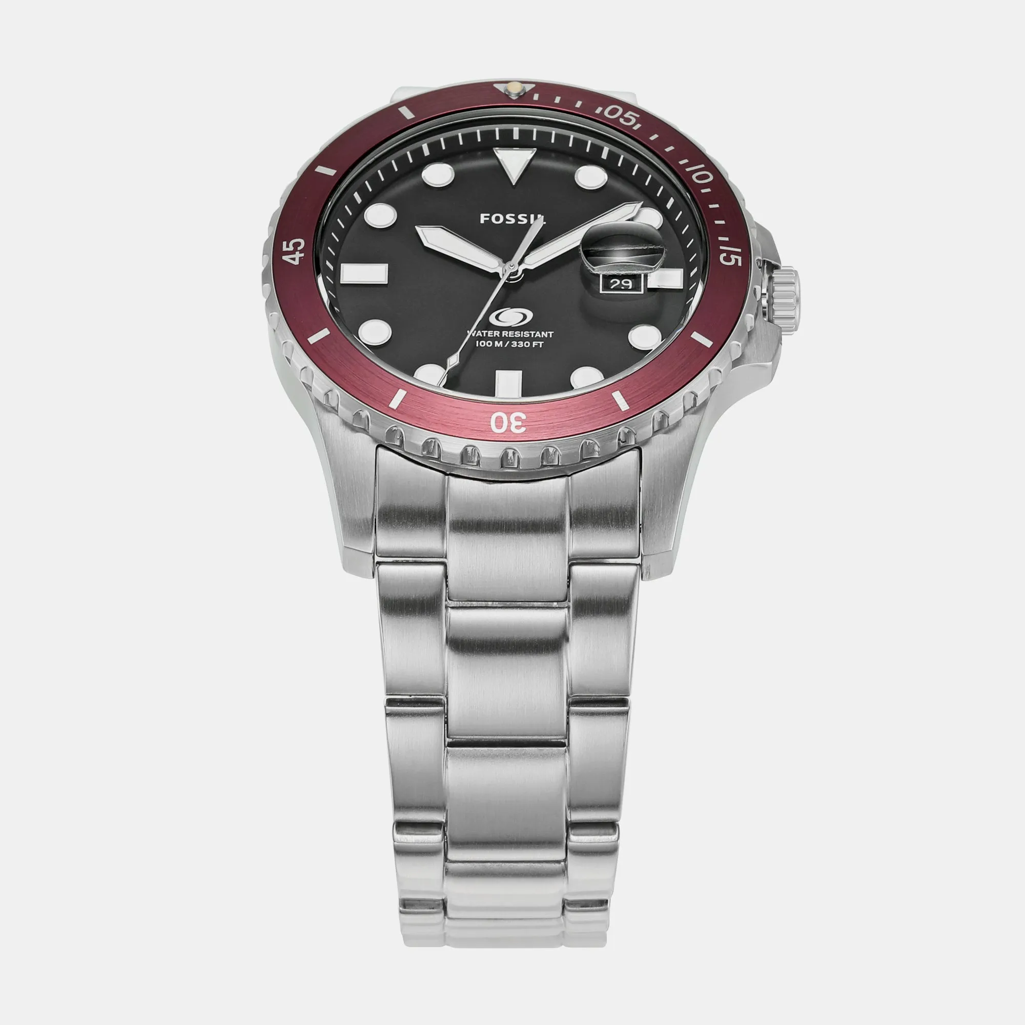 Men's Blue Dive Three-Hand Date Black Dial Stainless Steel Watch FS6013