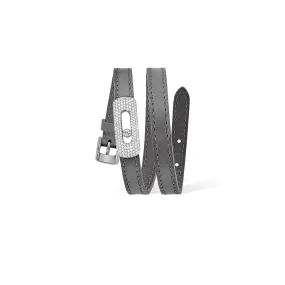 MESSIKA, MY MOVE LEATHER BRACELET, GRAPHITE GREY, WHITE GOLD PAVÉ