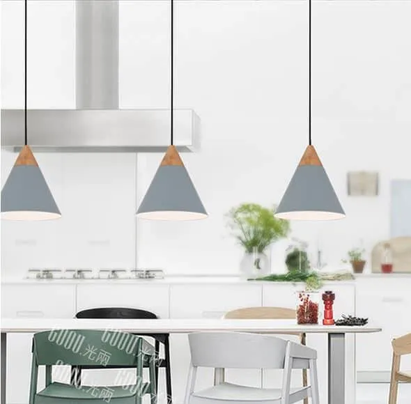 MIA Wooden Top Cone Hanging Lamp