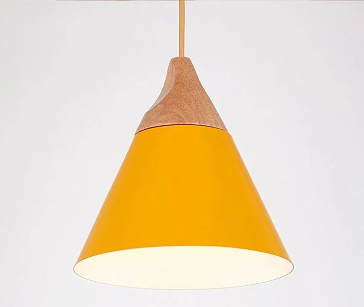 MIA Wooden Top Cone Hanging Lamp