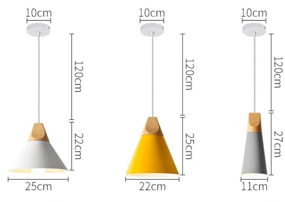 MIA Wooden Top Cone Hanging Lamp