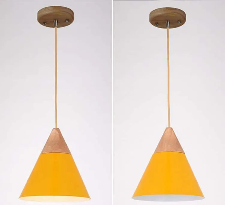 MIA Wooden Top Cone Hanging Lamp