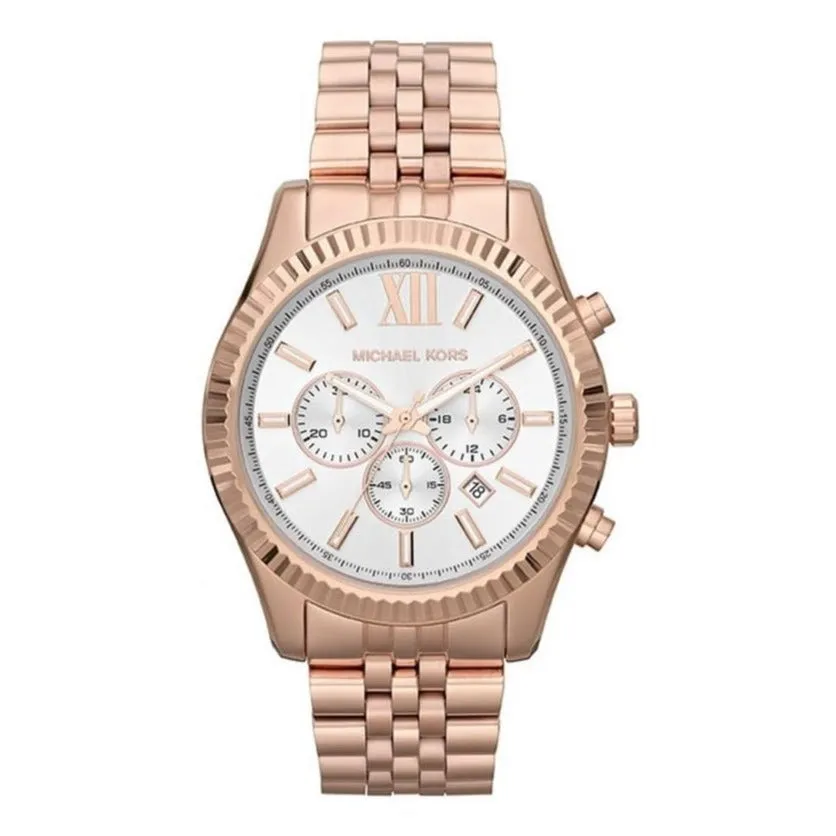 Michael Kors Men's Watch Lexington Chronograph Rose Gold MK8313