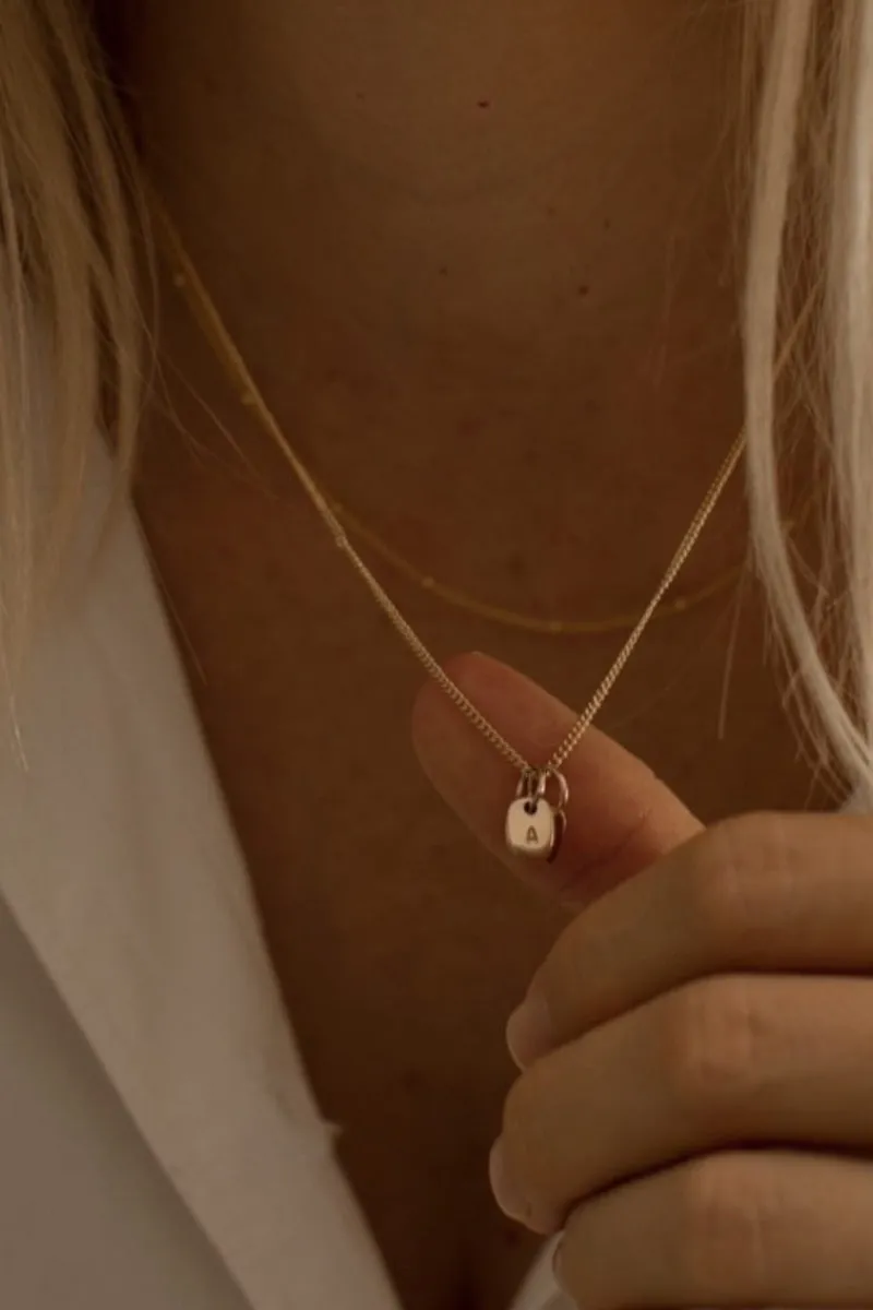 Mini Rectangular Pendant - Gold