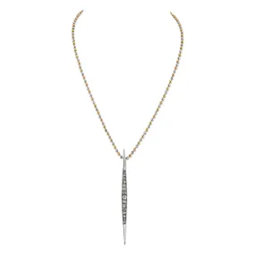 Mixed-Metal Vintage Spear Pendant Necklace
