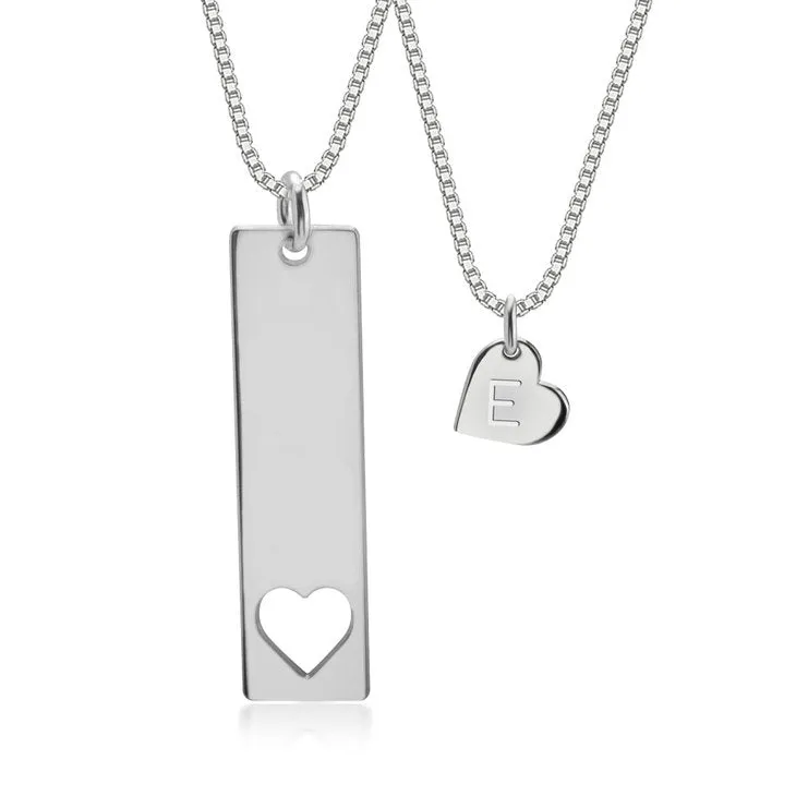 Mother and Daughter Necklace Sterling Silver