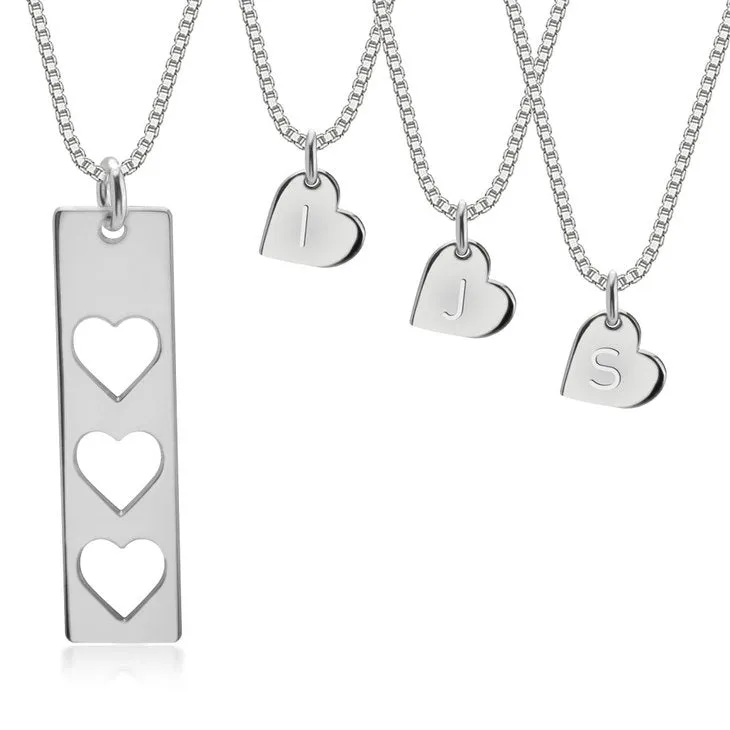 Mother and Daughter Necklace Sterling Silver