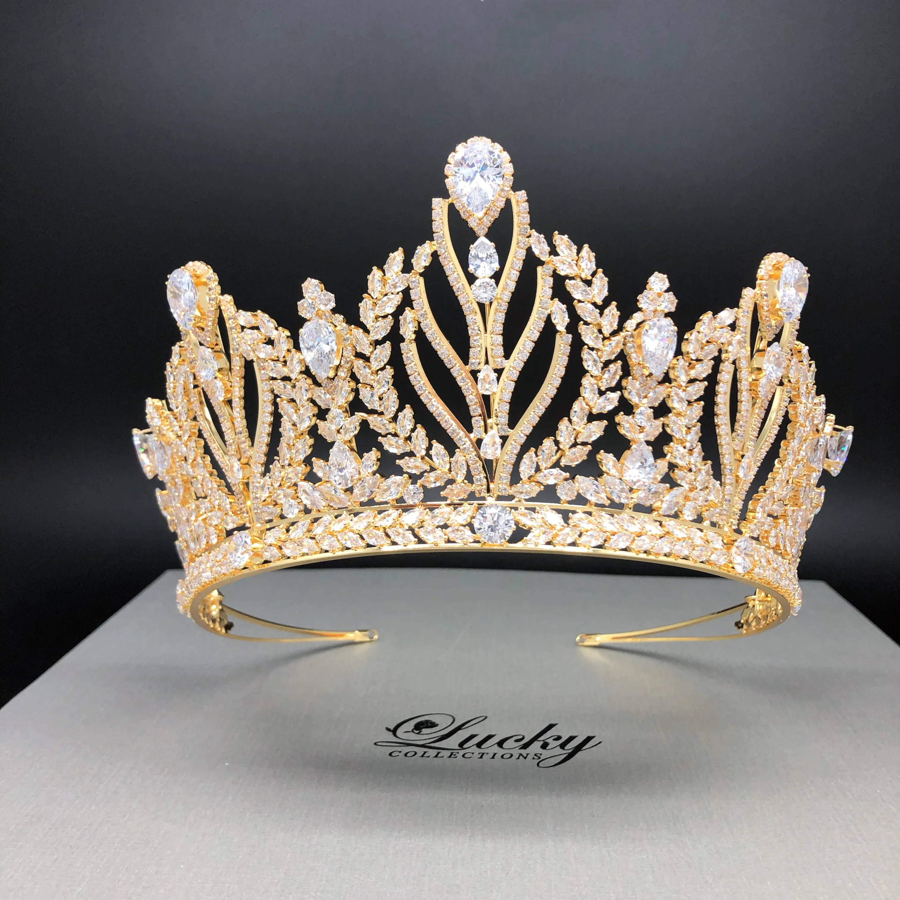 Multi-Peak Cubic Zirconia Bridal and Quinceanera Tall Tiara, Showstopper