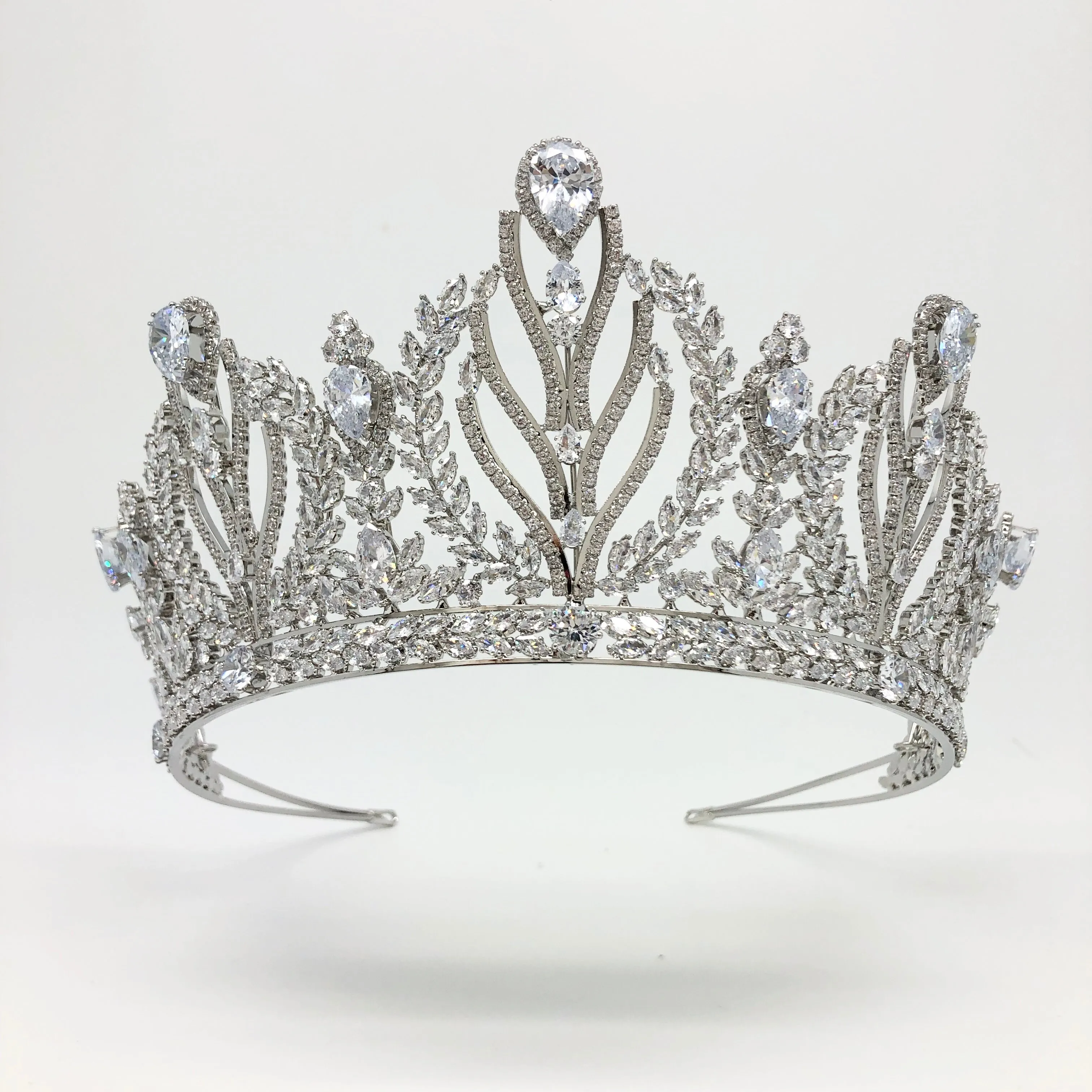 Multi-Peak Cubic Zirconia Bridal and Quinceanera Tall Tiara, Showstopper