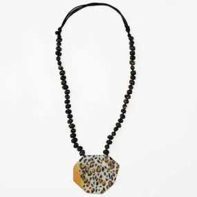 Mustard Cheetah Pendant Necklace