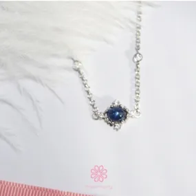 Natural Blue Star Sapphire Bracelet Sterling Silver925.