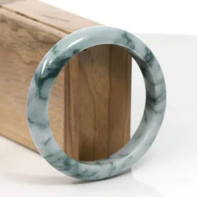 Natural Burmese Blue-green Jadeite Jade Bangle Bracelet (59.65mm)#T004