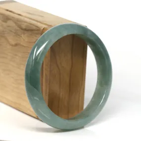 Natural Burmese Icy Oil Green Jadeite Jade Bangle Bracelet (58.86mm) #T287