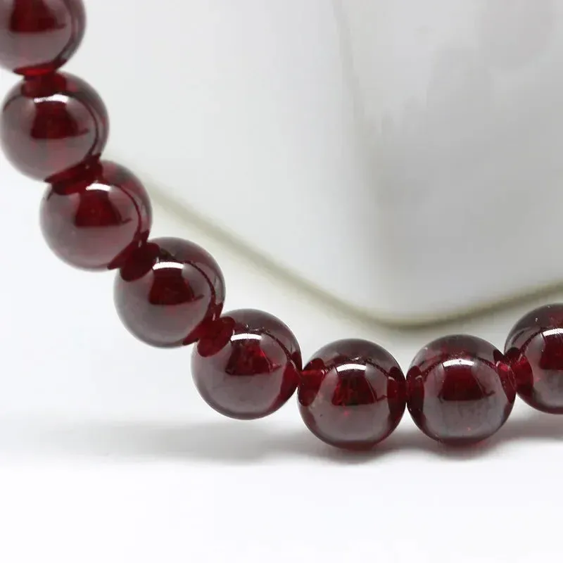 Natural Garnet Stone Gift Natural Garnet Bracelet Men Bracelets for Women Wine Red Bead Charm Bracelet Men Jewelry Bracelet
