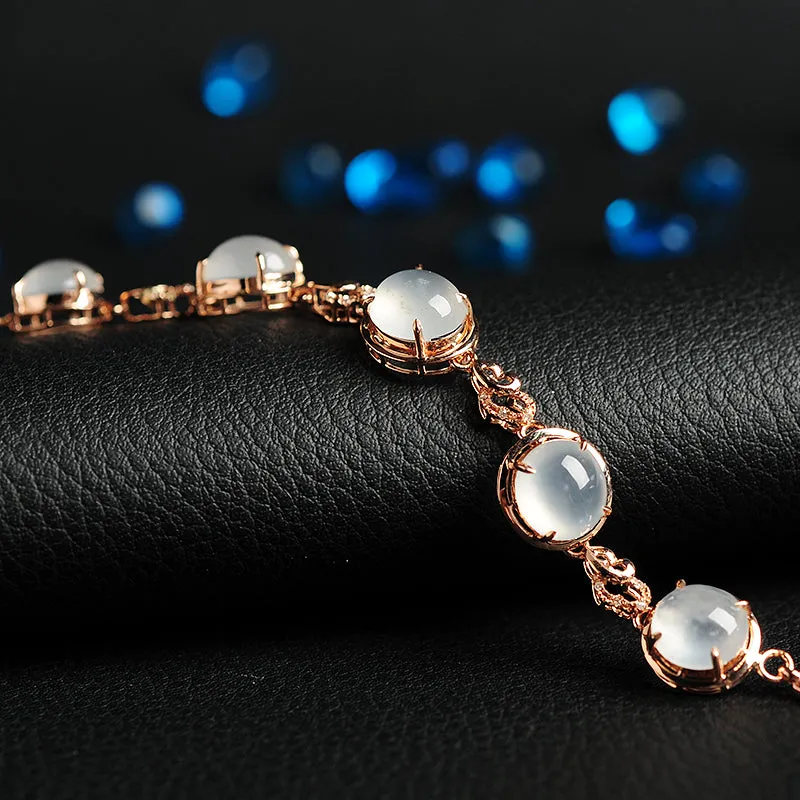 Natural Jade Bracelet Jadeite Gold Bracelet BT22