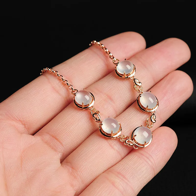 Natural Jade Bracelet Jadeite Gold Bracelet BT22