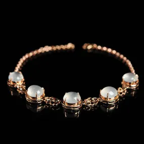 Natural Jade Bracelet Jadeite Gold Bracelet BT22