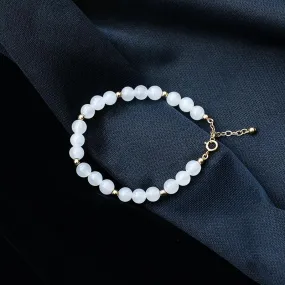 Natural Jade Bracelet Nephrite 18k Gold-Filled Bracelet NB138