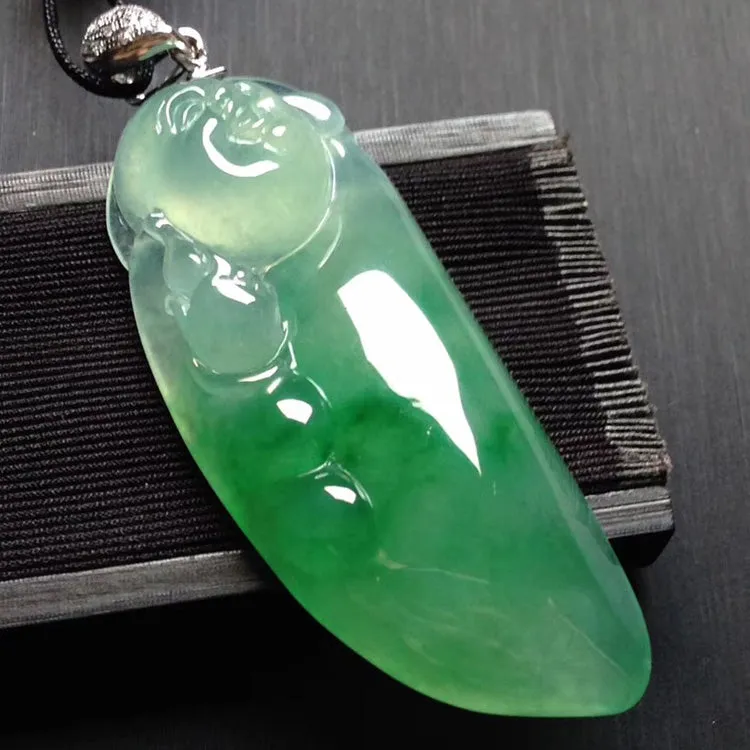 Natural Jade Pendant Jadeite Buddha Pendant PT274