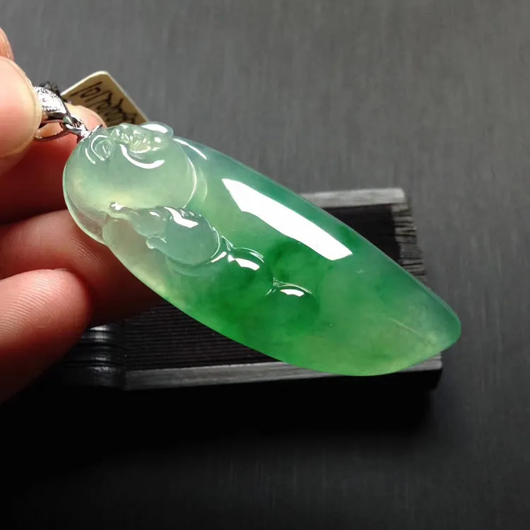 Natural Jade Pendant Jadeite Buddha Pendant PT274