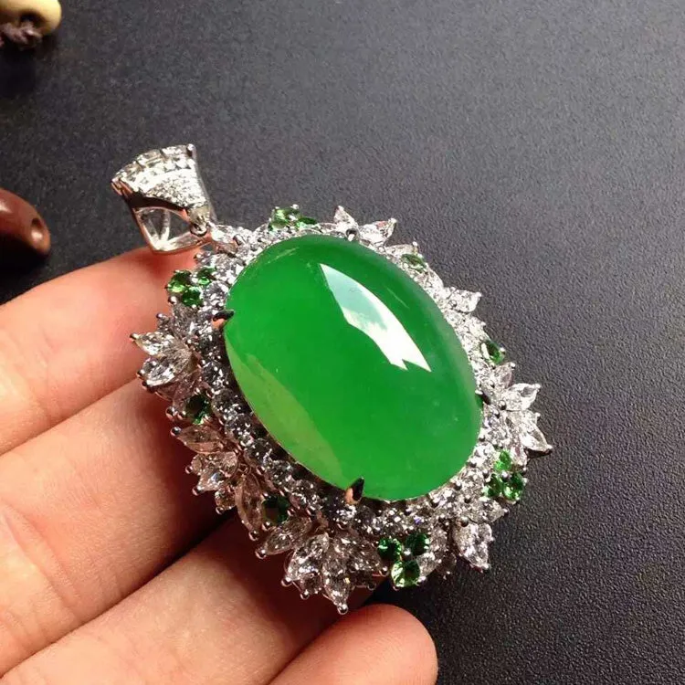 Natural Jade Pendant Jadeite Gold Pendant PT190