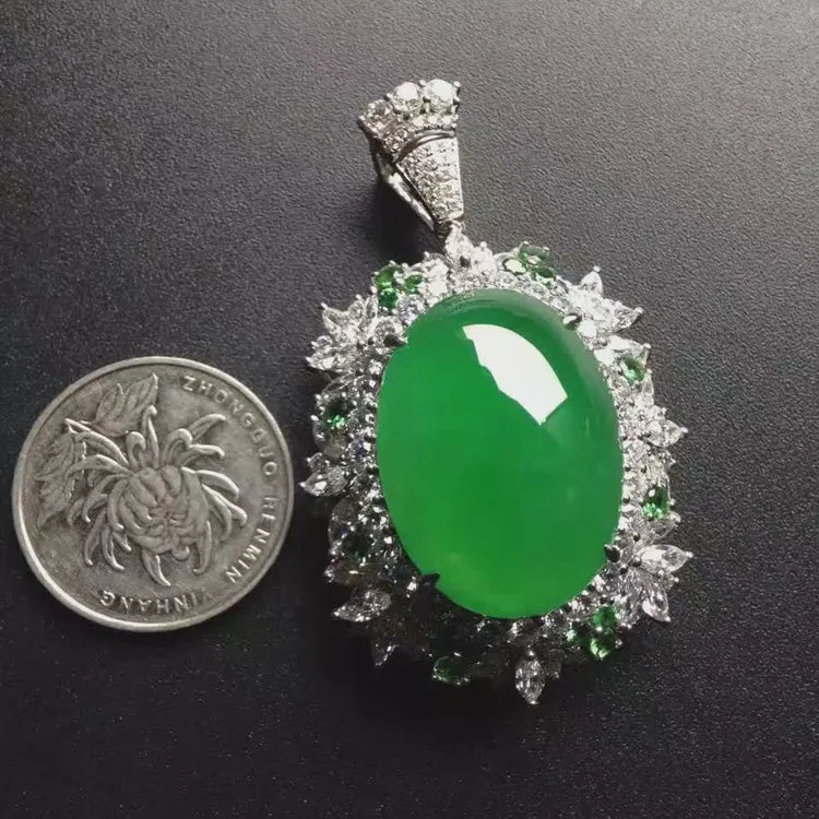 Natural Jade Pendant Jadeite Gold Pendant PT190