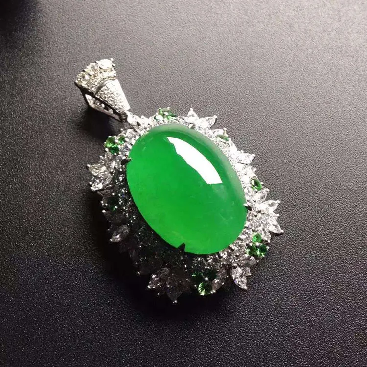 Natural Jade Pendant Jadeite Gold Pendant PT190