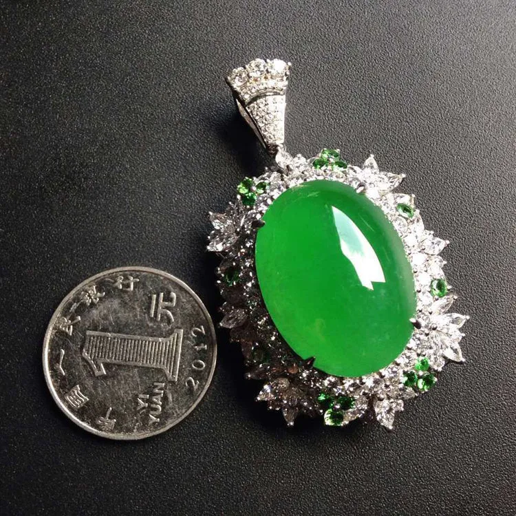 Natural Jade Pendant Jadeite Gold Pendant PT190