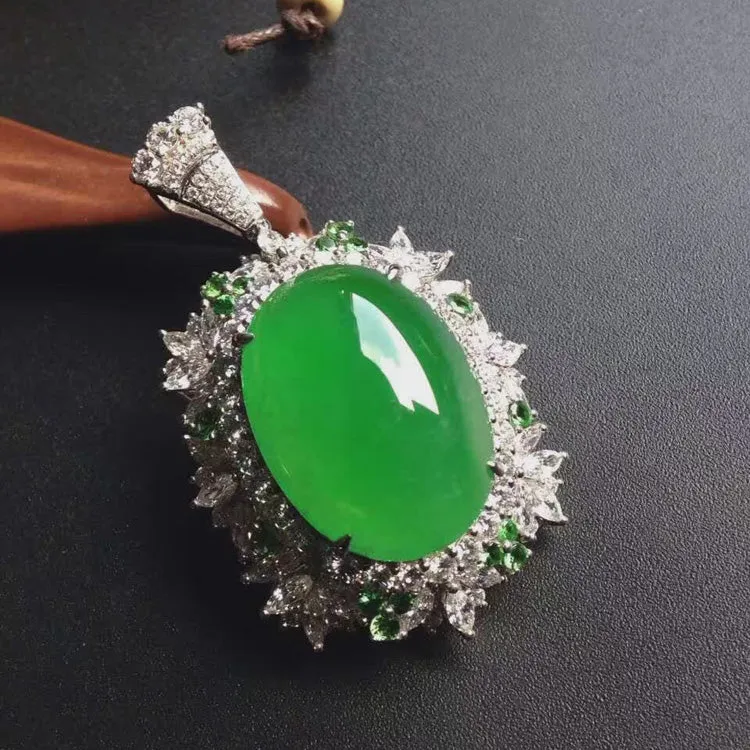 Natural Jade Pendant Jadeite Gold Pendant PT190