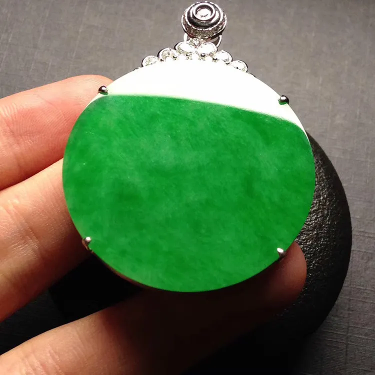 Natural Jade Pendant Jadeite Gold Pendant PT207