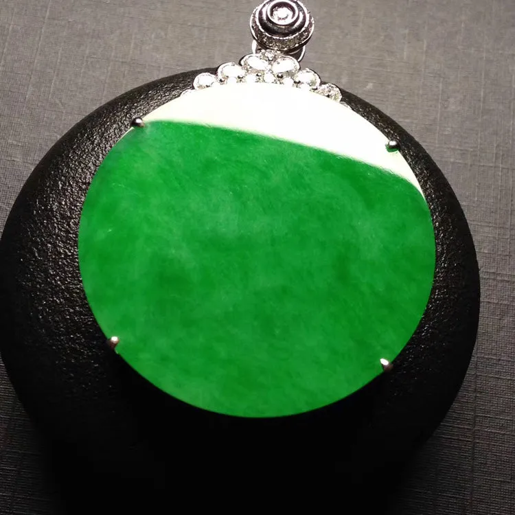 Natural Jade Pendant Jadeite Gold Pendant PT207