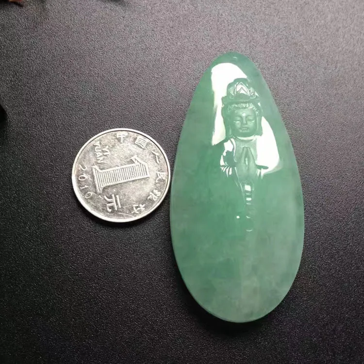 Natural Jade Pendant Jadeite Guan Yin Pendant PT358