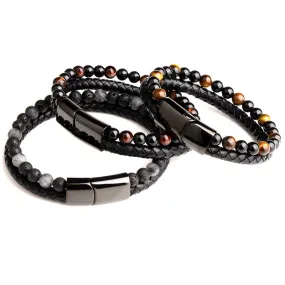 Natural marnau leather bracelet high quality Geometry Alloy Gift Plating Durable