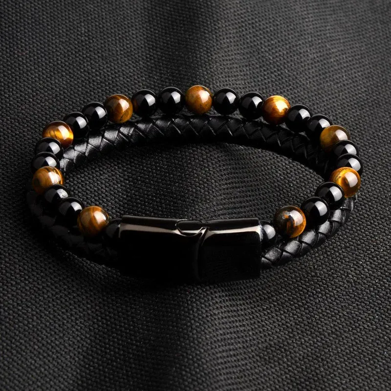 Natural marnau leather bracelet high quality Geometry Alloy Gift Plating Durable