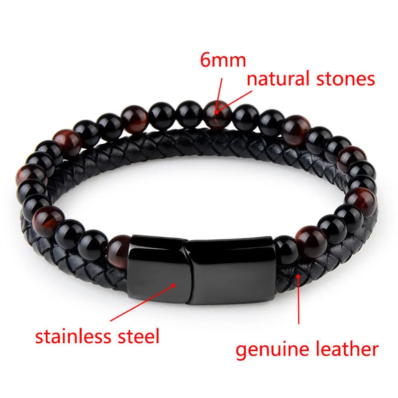 Natural marnau leather bracelet high quality Geometry Alloy Gift Plating Durable