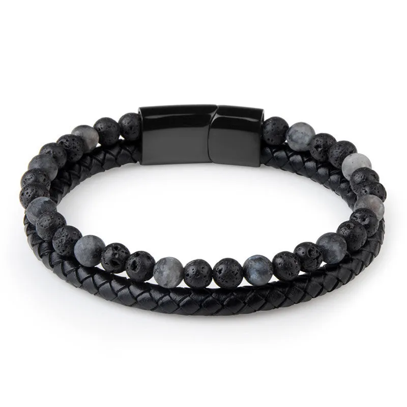 Natural marnau leather bracelet high quality Geometry Alloy Gift Plating Durable