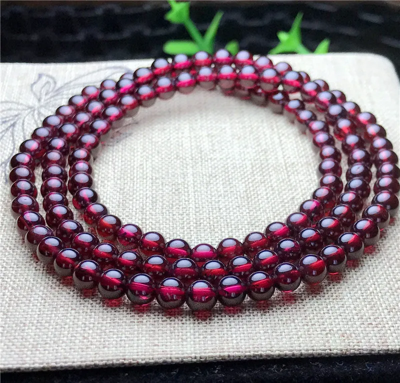 Natural multi-circle garnet bracelet