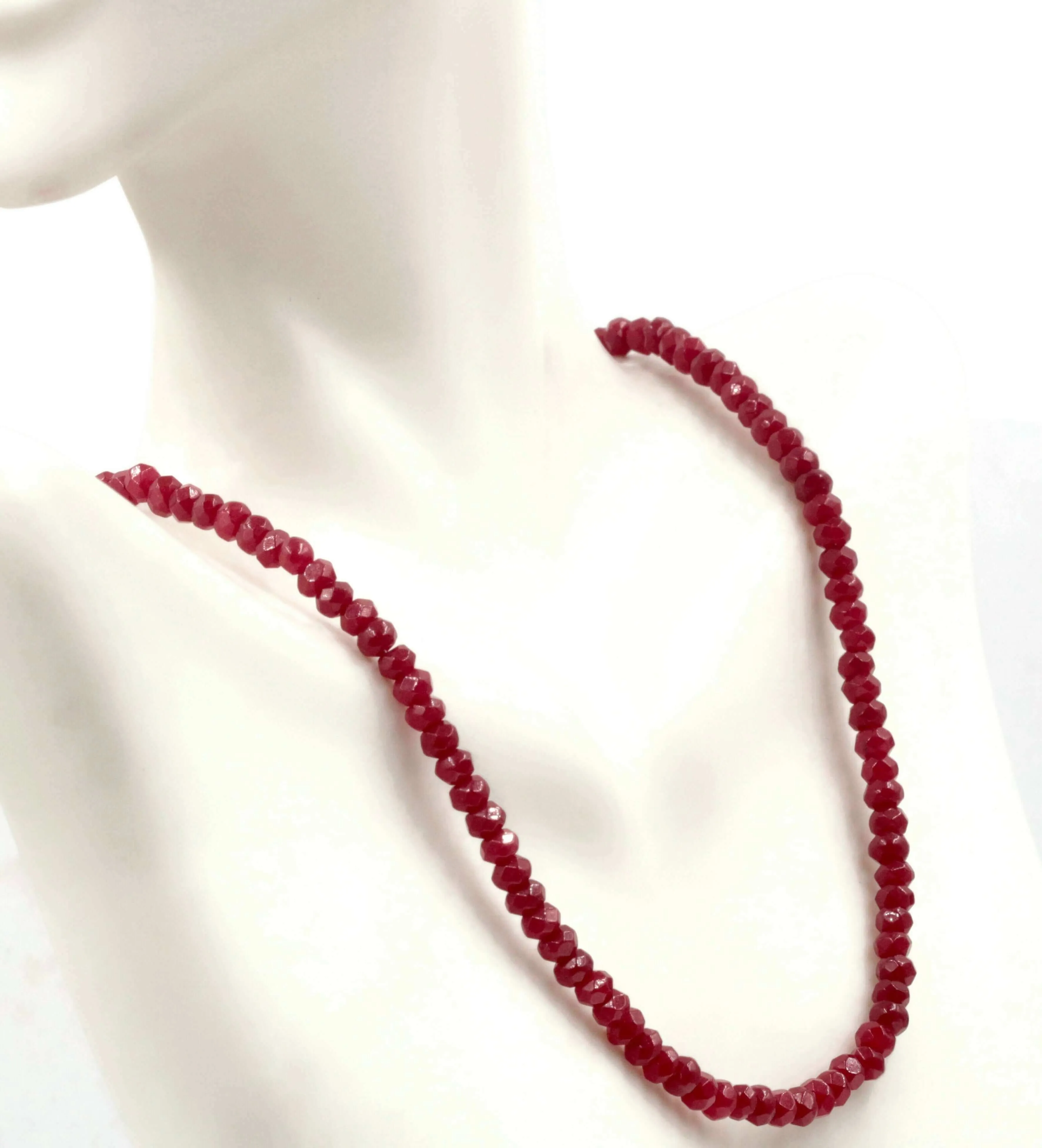 Natural Red Quartz gemstone Necklace Quartz Strand Jewelry Ruby Quartz stone Necklace Red Quartz RD Necklace Ruby Beads SKU: 6142168,6142169