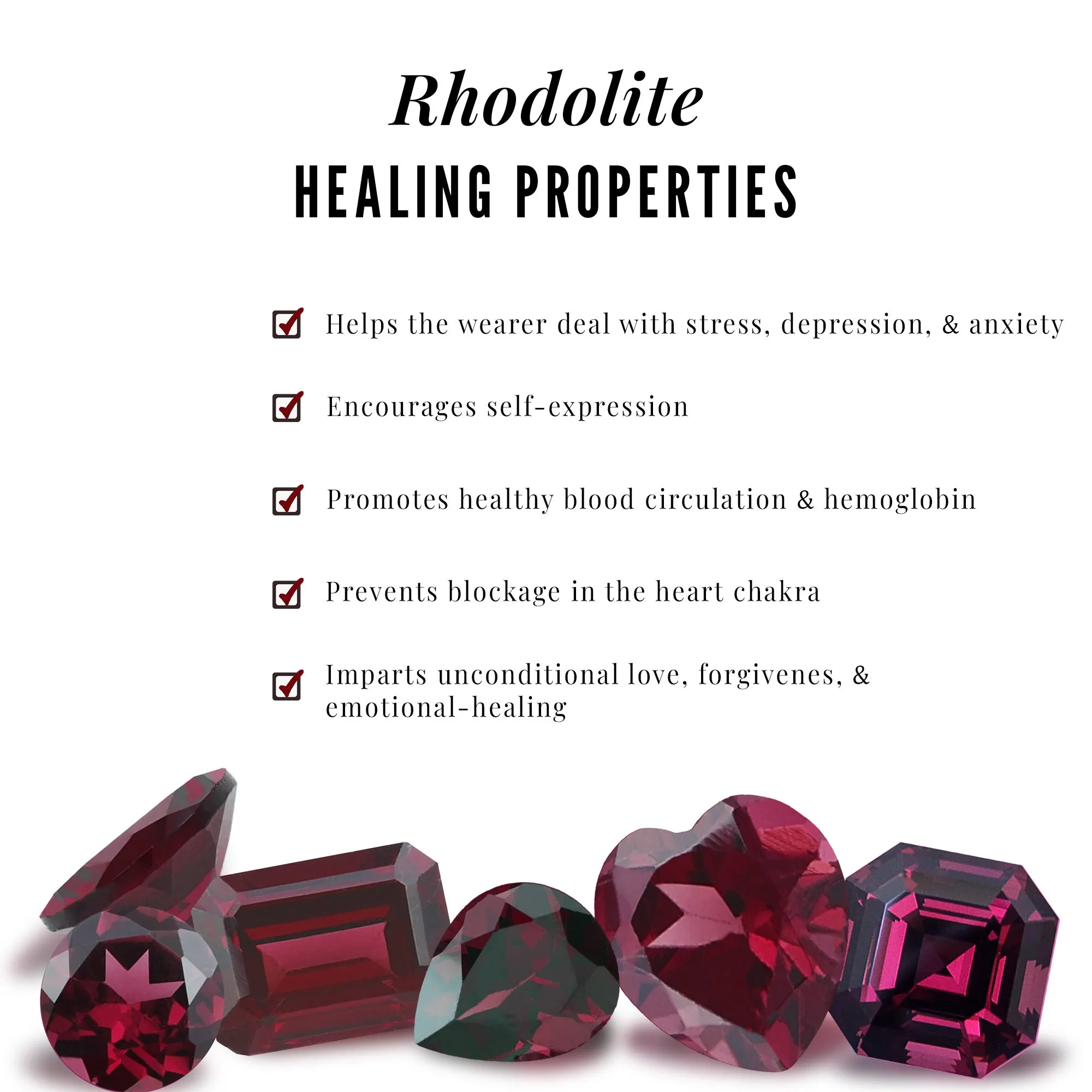 Natural Rhodolite and Diamond Eternity Band Ring