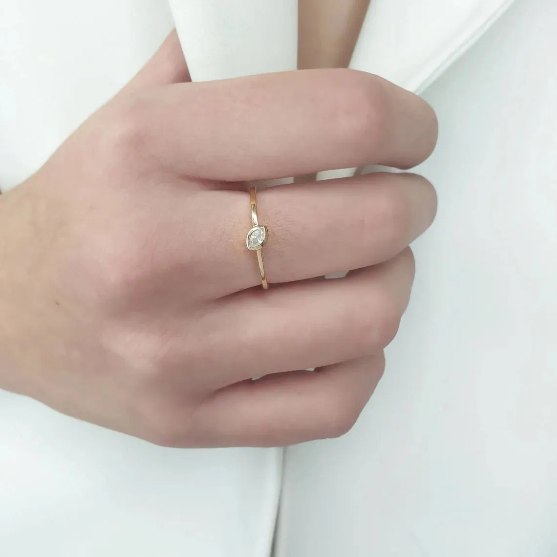 Navette Diamond Ring