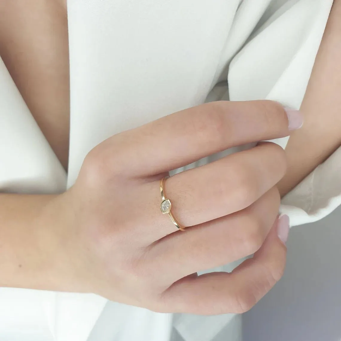 Navette Diamond Ring