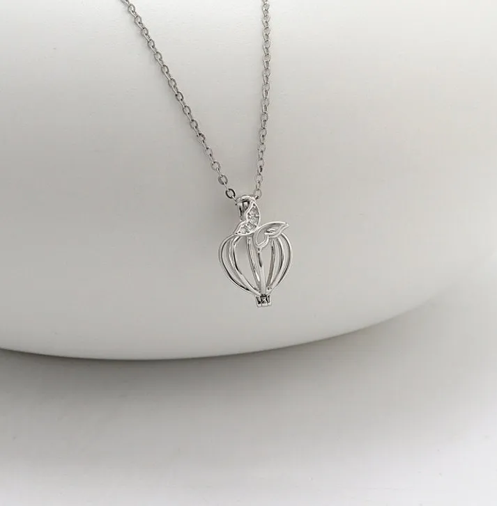 Necklace Pendant Blank Setting Сage Charm 12x19mm Sterling Silver Fine 925 For One Bead No Prong DIY Jewelry Finding Wholesale 1pc