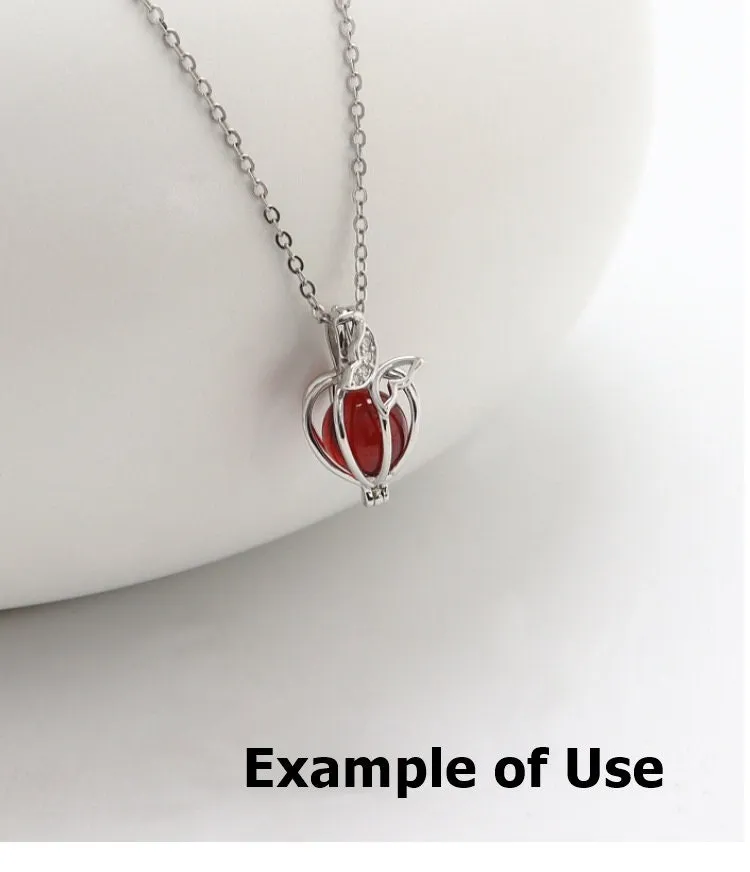 Necklace Pendant Blank Setting Сage Charm 12x19mm Sterling Silver Fine 925 For One Bead No Prong DIY Jewelry Finding Wholesale 1pc