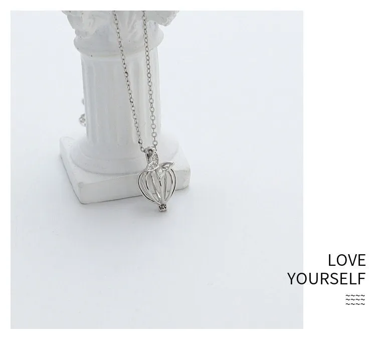 Necklace Pendant Blank Setting Сage Charm 12x19mm Sterling Silver Fine 925 For One Bead No Prong DIY Jewelry Finding Wholesale 1pc